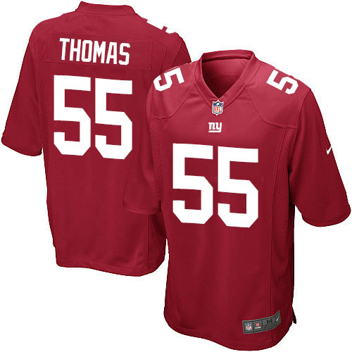 Men's Game J.T. Thomas Nike Jersey Red Alternate - #55 NFL New York Giants